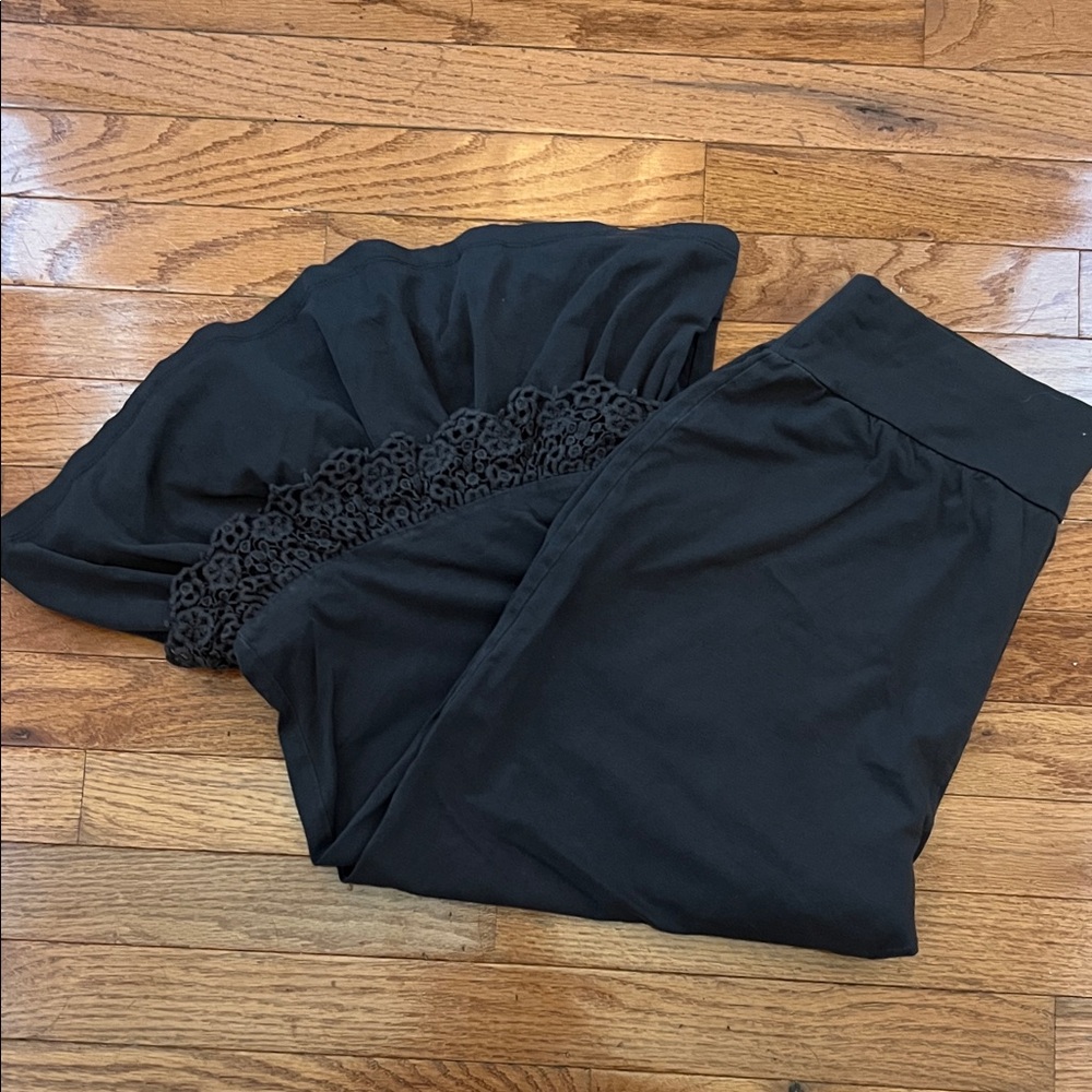 Matilda Jane Dark Gray Ruffle Capris with Lace Detail